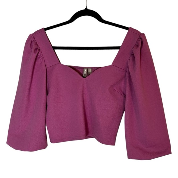 ASOS Women's Sweetheart Neckline Cropped Blouse- Size 4 - Picture 2 of 9